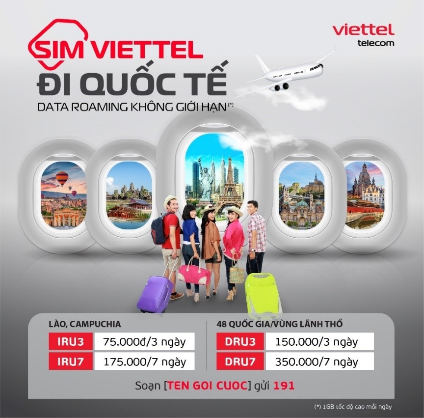 viettel cung cap them 4 goi cuoc data roaming khong gioi han tai nhieu quoc gia hinh anh 1